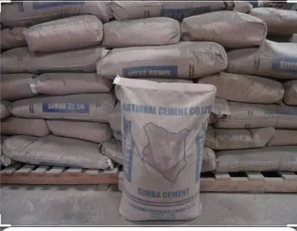 Simba Cement 50kg bags in warehouse